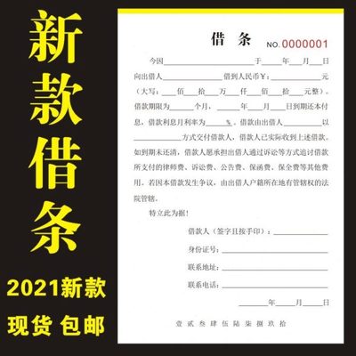 借款正规借条单据律师个人欠条本欠款单认可通用收据担保合同民间