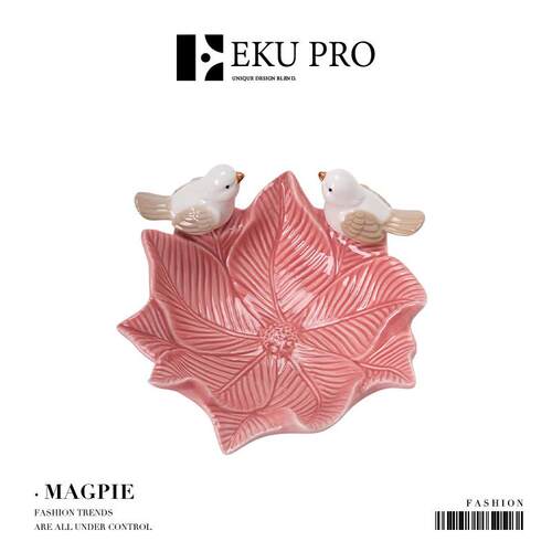 EKU PRO·喜鹊·首饰钥匙收纳桌面化妆品置物盘陶瓷摆饰 | Magpie