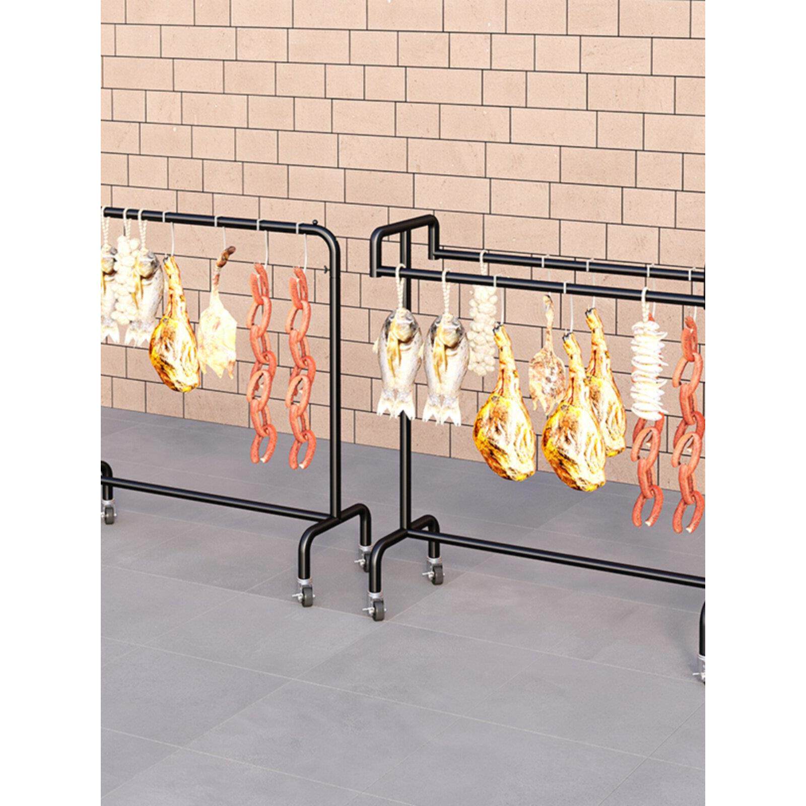 腊肉架猪肉架子晾肉架商用挂羊肉的架子展示架晒香肠腊肠鱼肉架