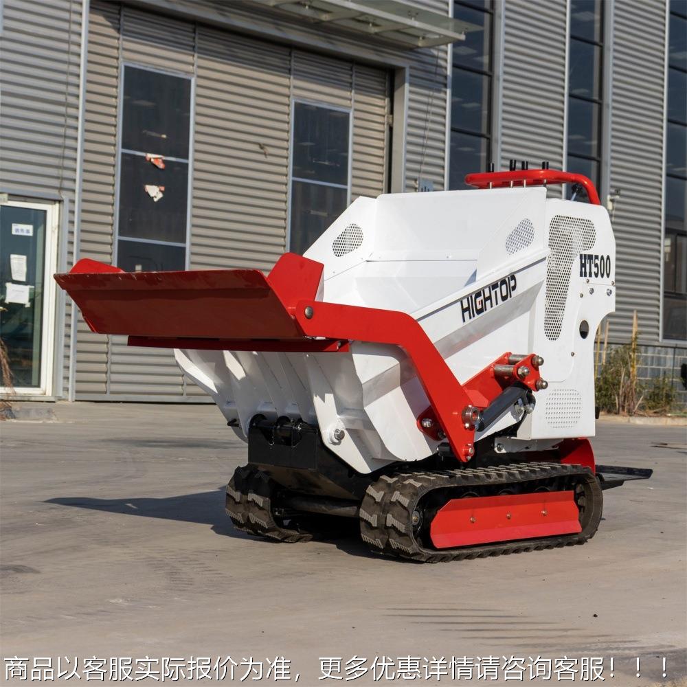 外贸运出口408建筑工地迷你翻式斗车 狭窄空间输车 站立履带自卸