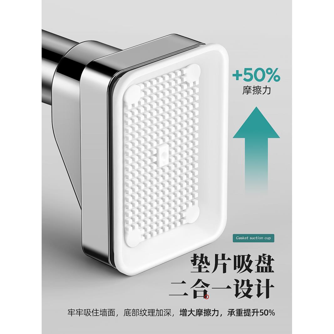 9QXC卫生间晾衣杆伸缩免打孔阳台升缩衣架可调节窗帘支撑杆衣柜挂