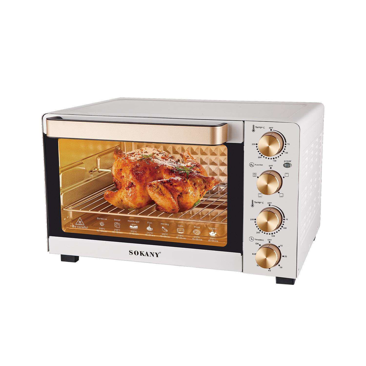 出口Sokany电烤箱家用50L容量烤箱烘焙蛋糕烤鸡多功能烤箱Oven450