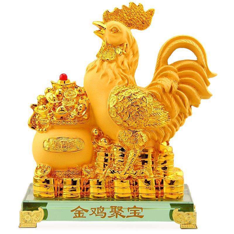 大公鸡摆件客厅金鸡招财风水摆设十二生肖鸡工艺品店铺开业装饰品