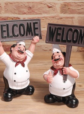 举牌厨师摆件烘焙店酒吧咖啡馆家居摆设礼品装饰精品组合