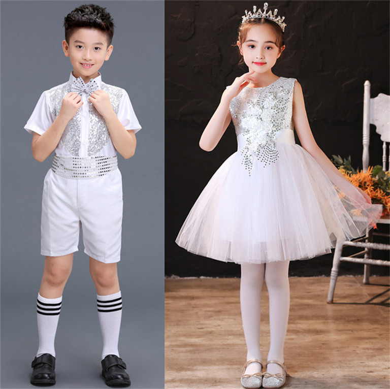 六一儿童表演服装把未p来点亮幼儿园中班礼服男生女生舞蹈裙演出