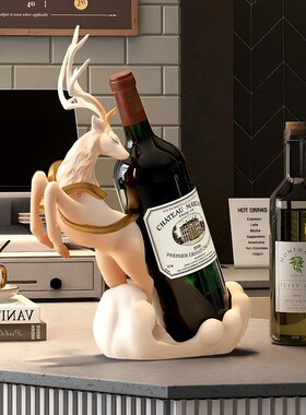 福鹿红酒架柜摆件酒柜装OEZ饰品客G厅展示边柜高档酒托乔餐开迁业