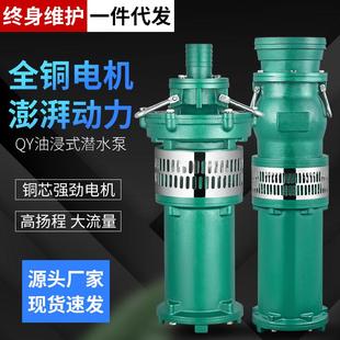 380v大流量抽水泵6寸大口径高扬程抽水机农田灌溉潜水泵 油浸式