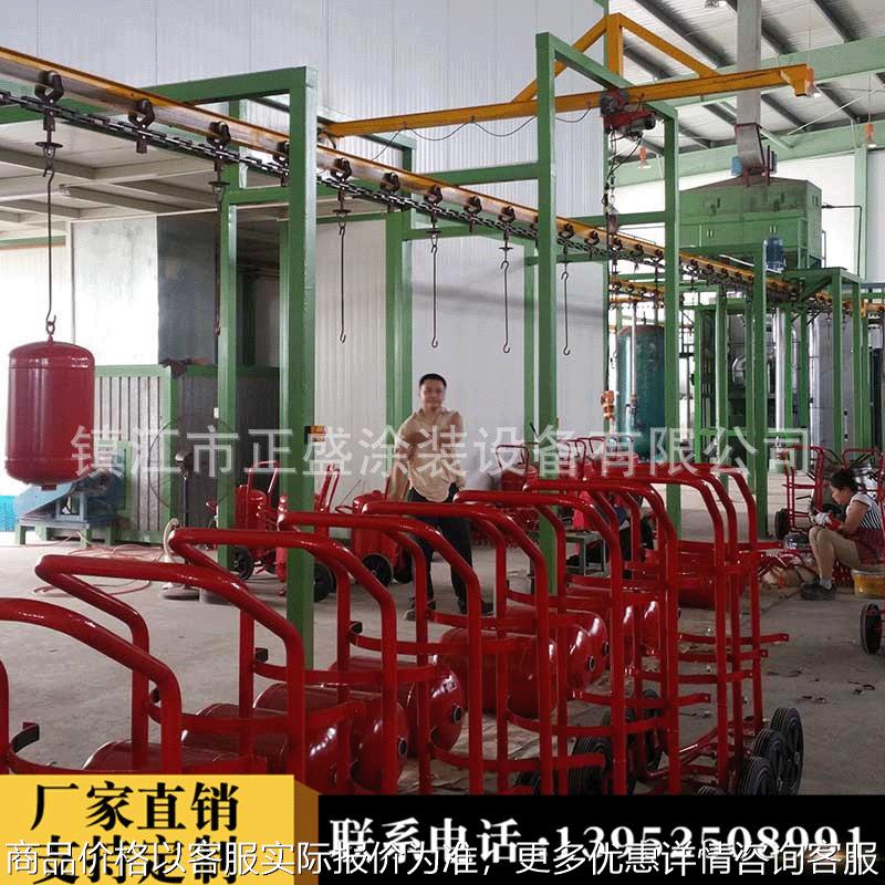 消防器材喷塑喷粉设备 压力容器煤气瓶 灭火器筒体自动喷塑流水线