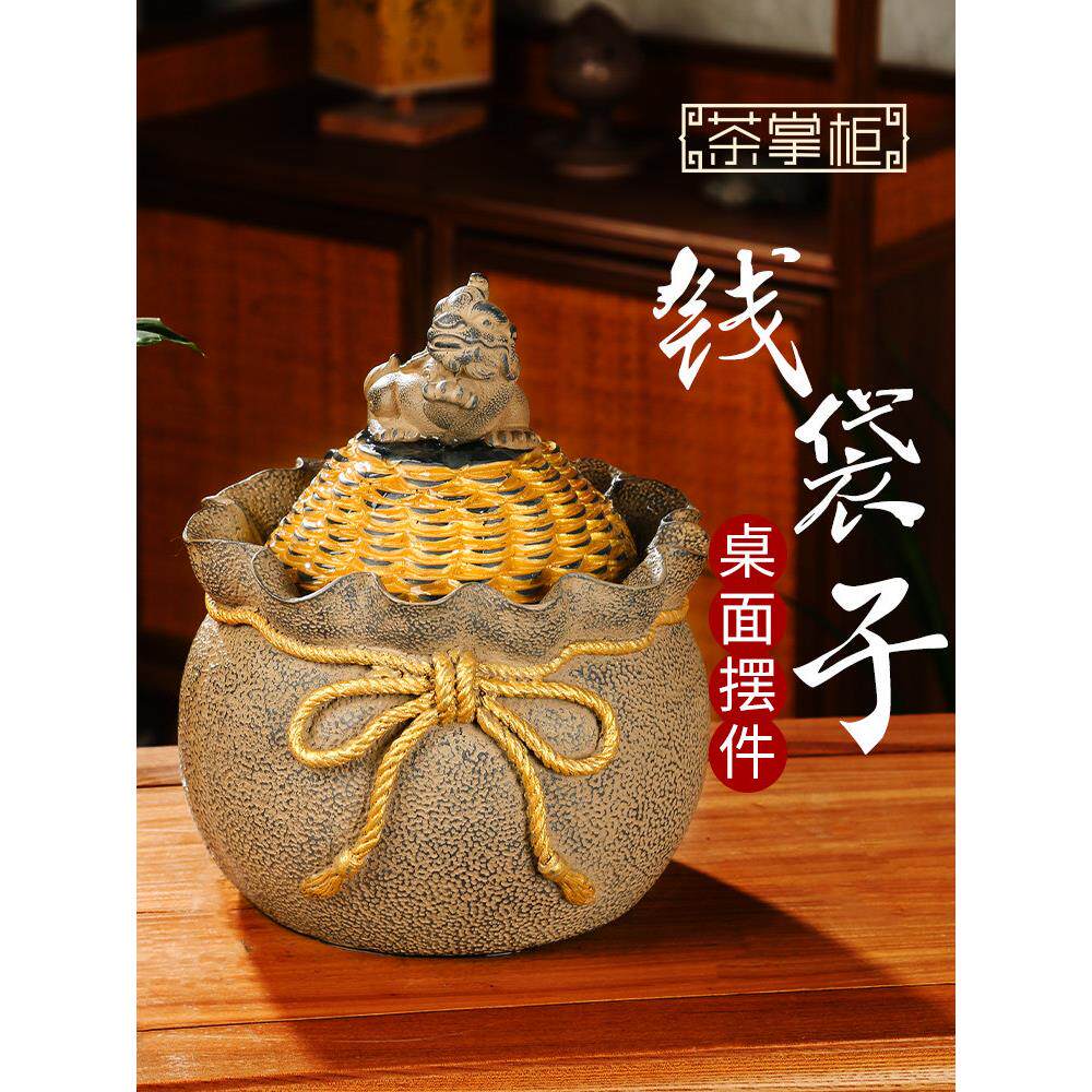 新中式流水摆件创意流水生财摆件貔貅桌面办公室客厅摆件循环流水