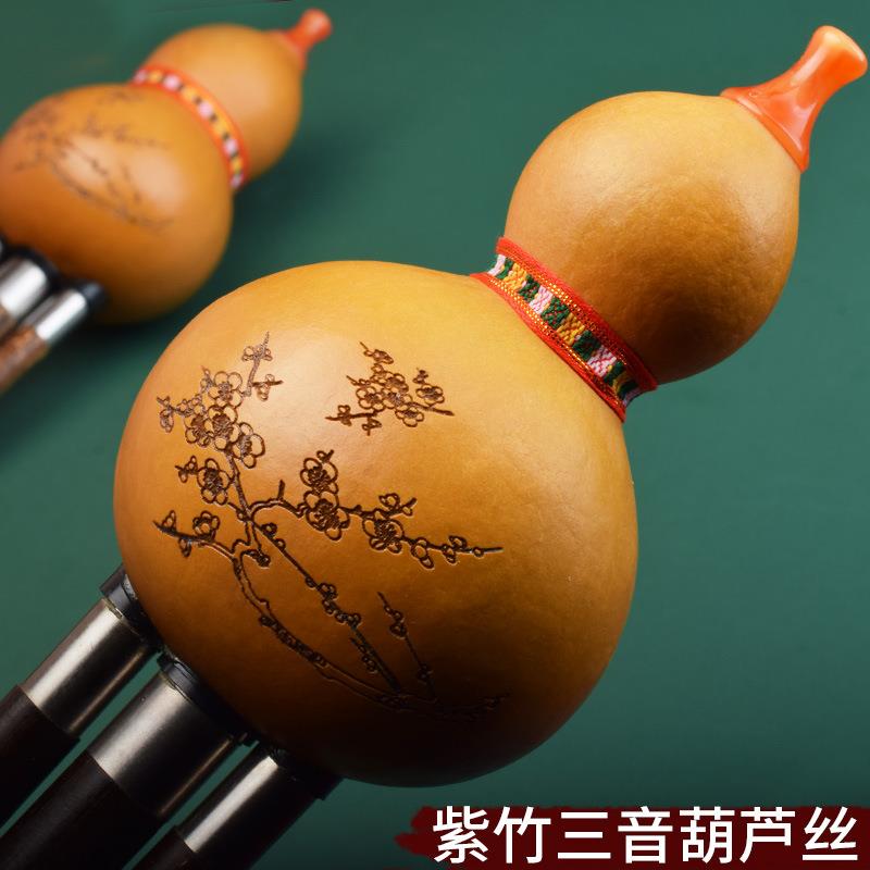 葫芦丝天然紫竹三音可拆降B调C调成人专业演奏初学学生乐器