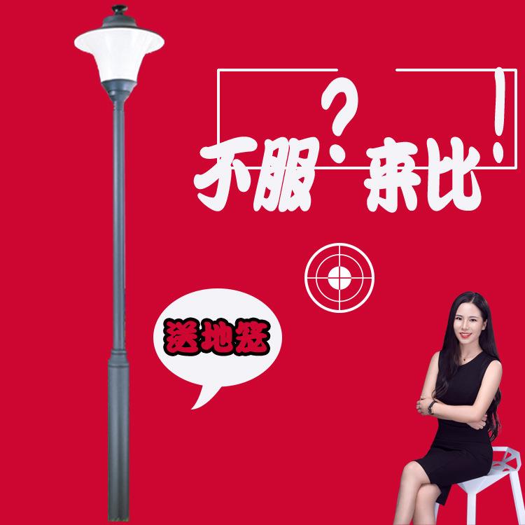 3米单头庭院灯 30w圆形灯罩铝制现代简约门柱户外 led路灯景观灯