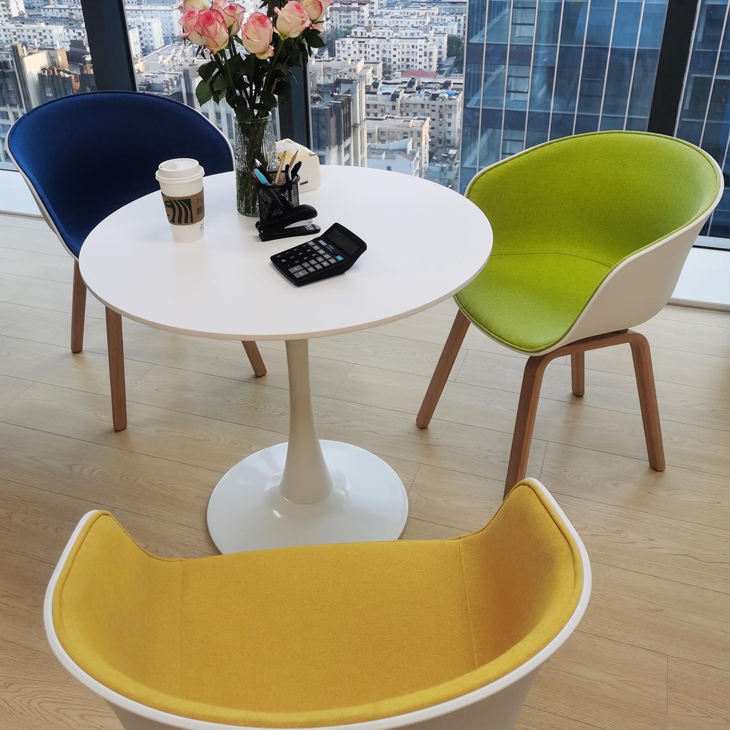 洽谈桌椅组合4s店售楼部前台接待展厅办公室面试培训会议室小圆桌