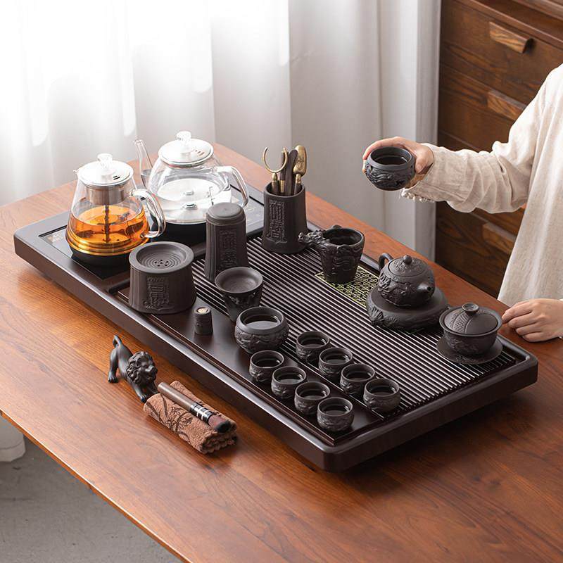 新款紫砂茶盘家用茶台功夫茶具套组茶盘茶台办公会客轻奢礼品整套,餐饮具,茶盘,淘宝优惠券,粉丝福利购,淘宝优惠卷