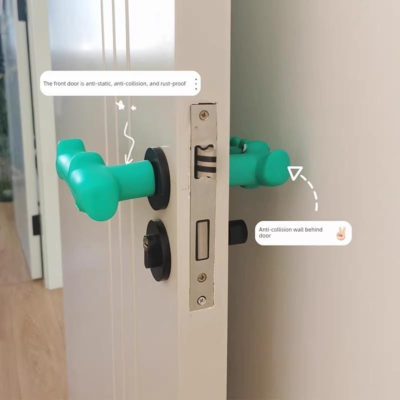 日本进口门把手保护套防撞卡通硅胶卧室门静电装饰防盗门把手手套