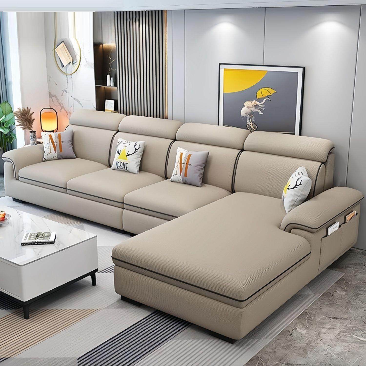 左右家居2025新款北欧猫抓皮沙发现代大小户型客厅贵妃租房公寓