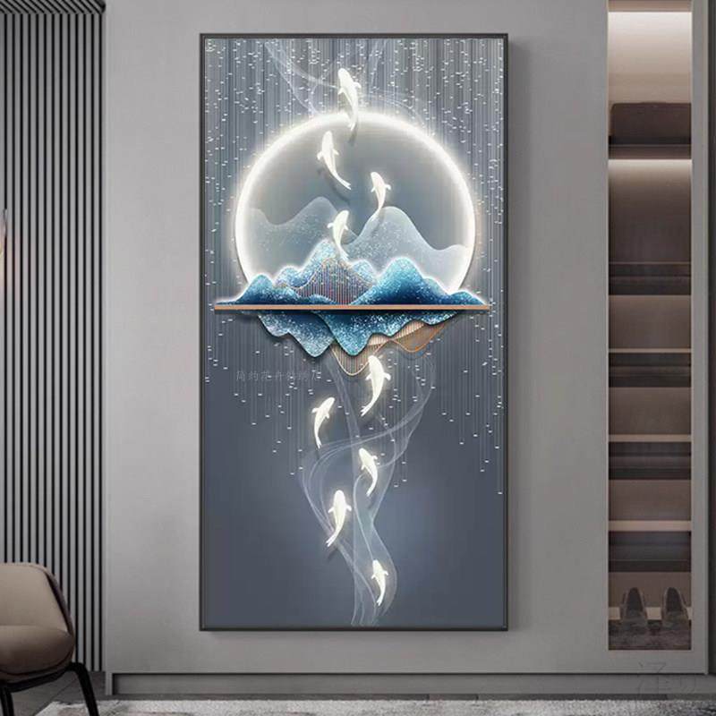 招财锦鲤5d钻石画 画满钻新款客厅玄关2025点十字绣钻石绣九鱼图,居家布艺,钻石绣,淘宝优惠券,粉丝福利购,淘宝优惠卷