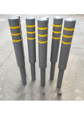 新国标深灰色道路警示柱钢管警示柱路障柱反光路桩隔道口立柱