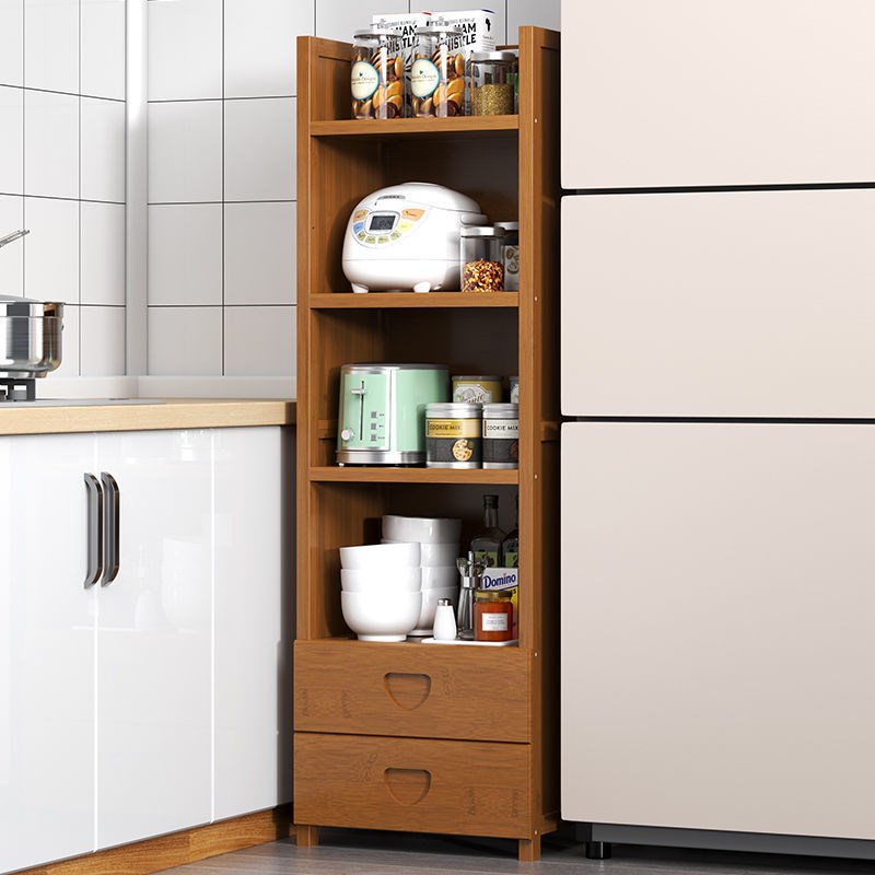 客厅储物柜厨房用品家用收纳台面置物架I落地多层带柜门收纳柜超