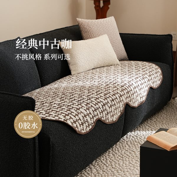 法式中古风沙发垫坐垫四季通用流行异形皮沙发垫布防滑轻奢高级感