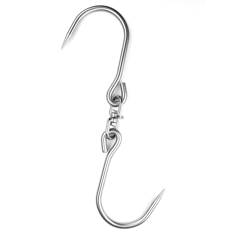 不锈钢挂肉c钩子尖头旋转吊钩大号加粗猪牛肉勾商用烧腊市场屠宰