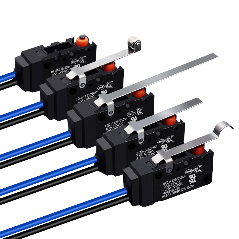 1常开10A防水防尘微动开关x行程限位开关滑轮压杆直杆带线设备开