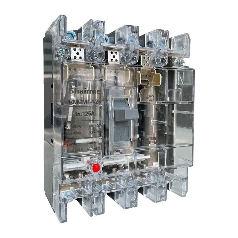 上海人民CM1塑壳断路器3P三相四线4P空开保护器38T0V空气开关透明