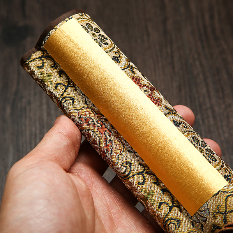 横轴宣纸卷轴挂轴手卷蜡r染万年红空白半生熟书法国画专用婚书装