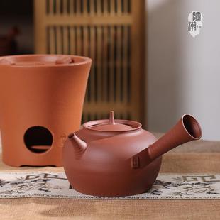 陶潮文创 全手工潮州砂铫壶煮水红泥煮水陶壶家用功夫茶炭炉