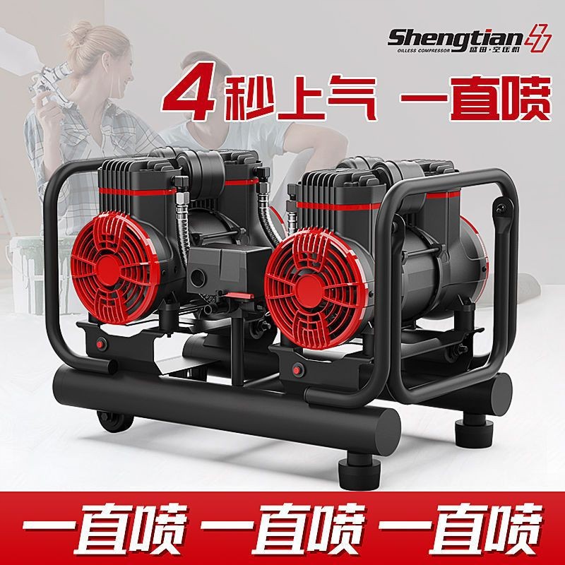 无油静音工业级喷涂机真石漆大功率高压小型空压机喷涂外墙彩钢瓦