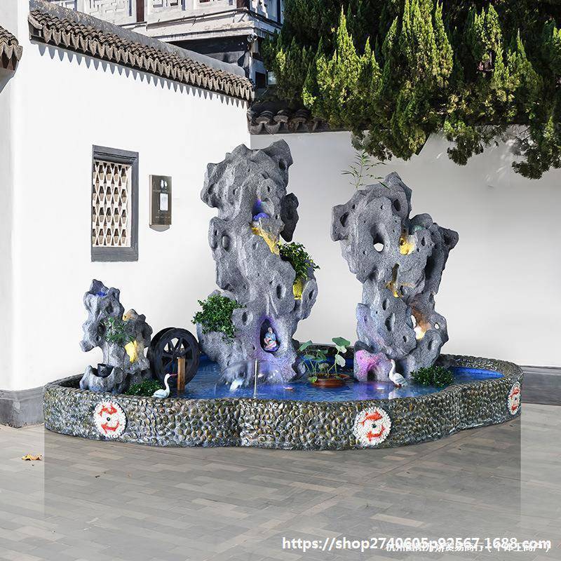 室外钟乳石太湖石别墅落地鱼池流水太湖花园大型摆件户外假山庭院