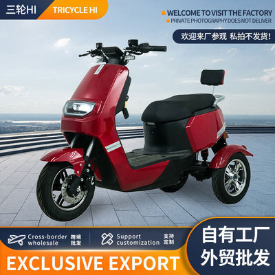 定制加工国外三轮HI电动自行车男女老年人代步车电动三轮车出口