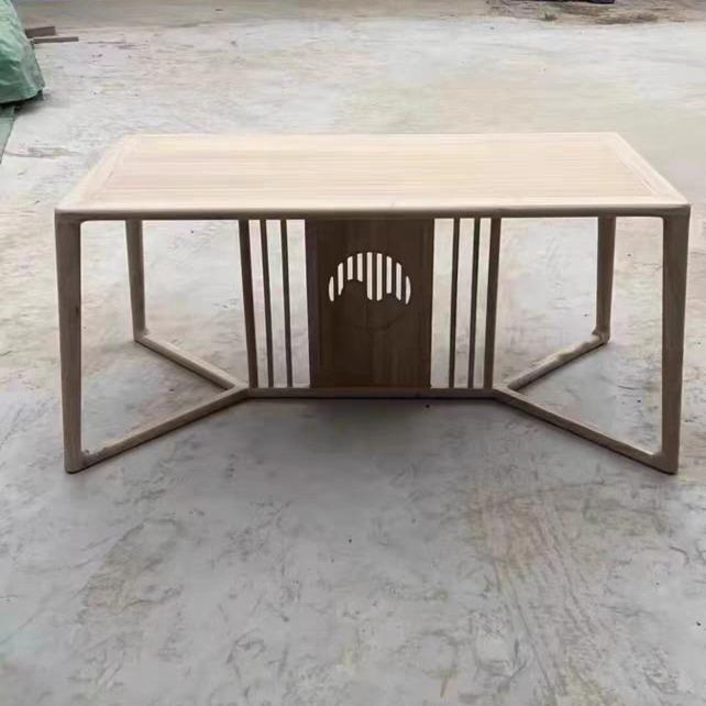 实木中式茶桌茶台泡茶喝茶桌画案白茬白胚白坯老榆木家具工厂