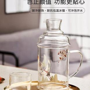 聚器堂国潮家用凉白开水壶耐高温玻璃大容量冷水果汁饮料牛奶扎壶