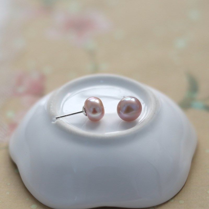 如故 - 天然淡水珍珠耳钉 温柔粉色 闺蜜礼物