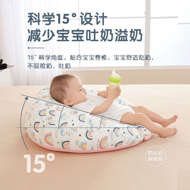 新婴儿防吐奶溢奶呛奶斜坡垫x新生儿喂奶神器枕宝宝枕头床中床可