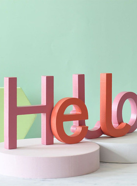 创意字母摆件现代简约客厅办公室桌面电视柜房间布置超市美陈装饰