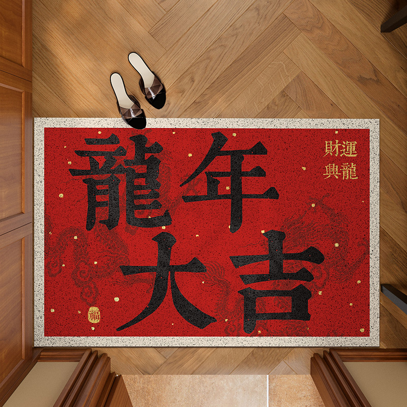 入户门地垫丝圈龙年高端u进门玄关门厅J脚垫耐脏防滑可裁剪定制