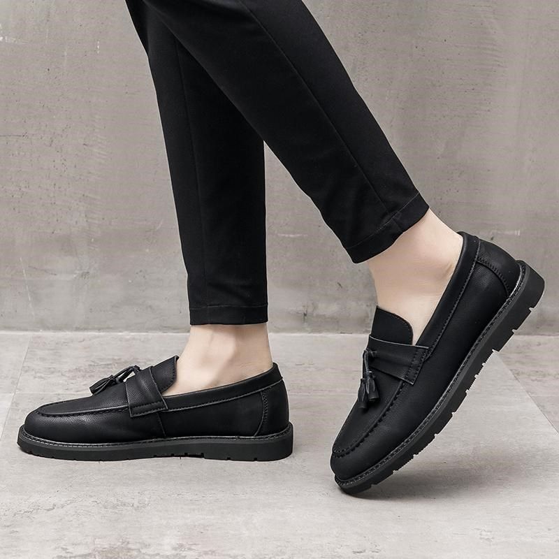 男士豆豆鞋休闲百搭英伦风小皮鞋男年轻人真皮一脚蹬懒人商务男鞋,流行男鞋,乐福鞋（豆豆鞋）,淘宝优惠券,粉丝福利购,淘宝优惠卷
