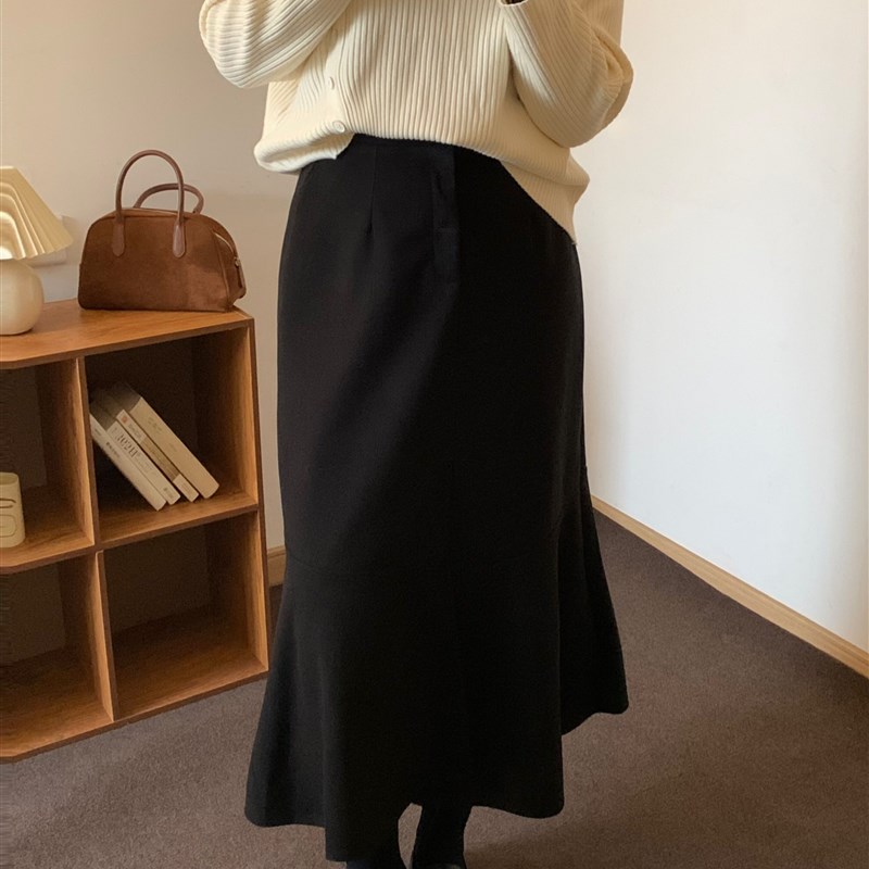 微胖的喵喵 大码梨形mms春季显瘦气质百搭高腰鱼尾半身裙子女 831