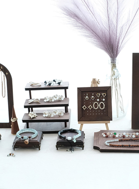 首饰展示架 中式阶梯陈列台耳钉耳环收纳板饰品珠宝陈列拍摄道具