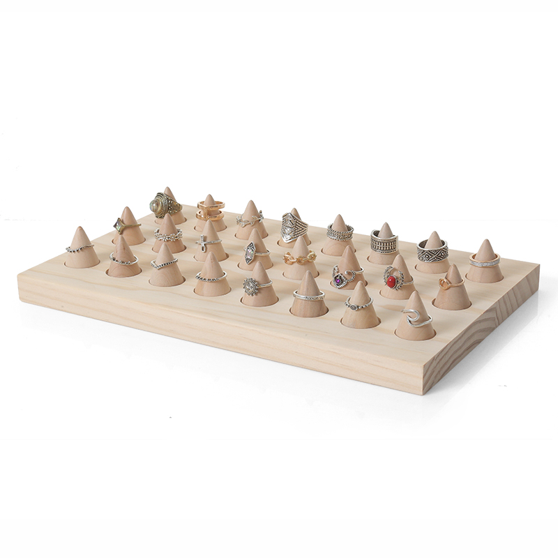 北欧实木戒指展示架摆摊收纳首饰架子柜台陈列架摆放指环托道具