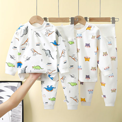 儿童秋衣套装男宝秋裤高腰护肚婴儿纯棉内衣宝宝睡衣保暖衣服春秋