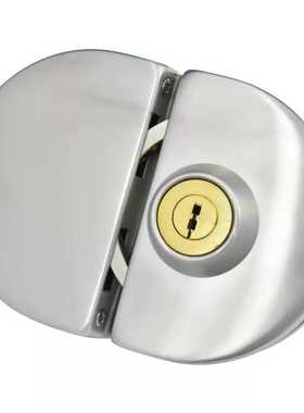 玻璃门锁C级不锈钢圆形方形玻璃门锁,单门单开双门双开免开孔锁