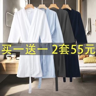 四季 浴袍男女情侣长款 通用浴衣酒店美容院专用睡袍和服吸水速干夏
