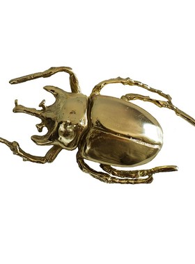 纯铜金属小动物摆设 北欧样板y间儿童房桌面装饰创意金色甲虫摆件