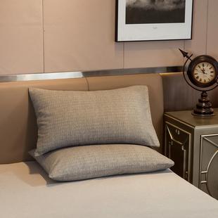 全棉老粗布枕套一对装加厚棉麻枕头套纯棉一只装简约单个单人亚麻