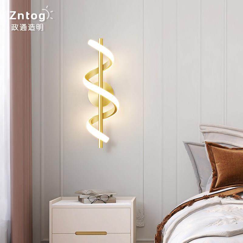 极简壁灯主卧室房间床头灯北欧设计师轻奢铝材客厅电视背景墙灯饰