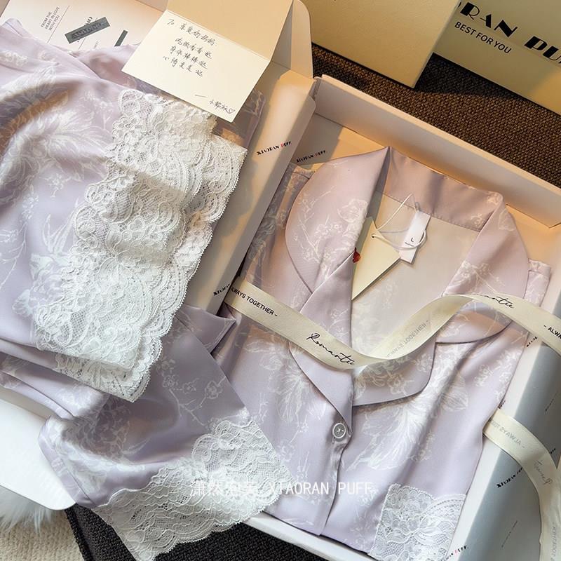 三八妇女节母亲节生日礼物送婆婆妈妈闺蜜睡衣礼盒女真冰丝甜美春