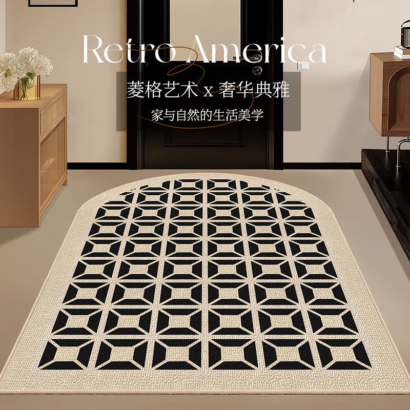 美式复古入户门地垫玄关进门高级感门厅地毯门口防滑耐脏脚垫门垫