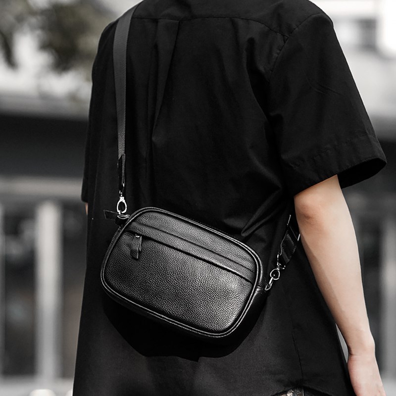 头层牛皮时尚小方包韩版男包 潮流时尚单肩包休闲斜挎包小背包潮